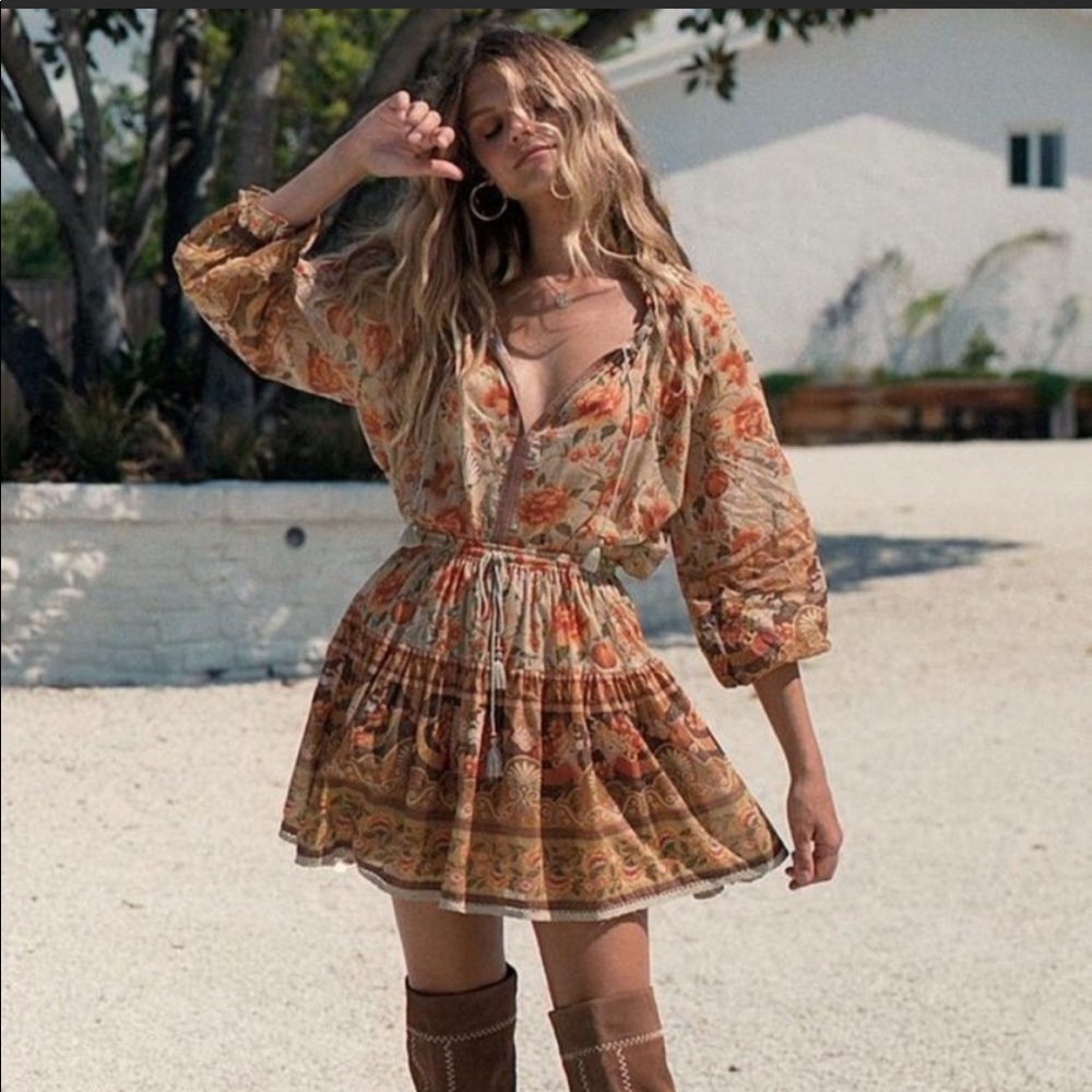 Spell & the Gypsy Seashell Mini Skirt in Sand